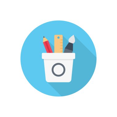 cetvel çemberi gölge düz simgesi