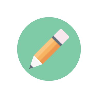 kalem vektör dairesi düz simgesi