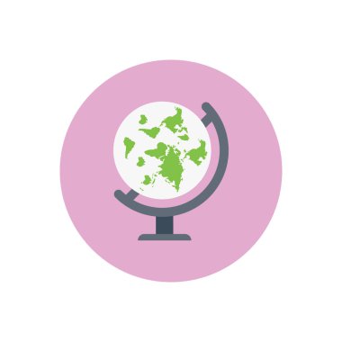 dünya vektör dairesi düz simgesi