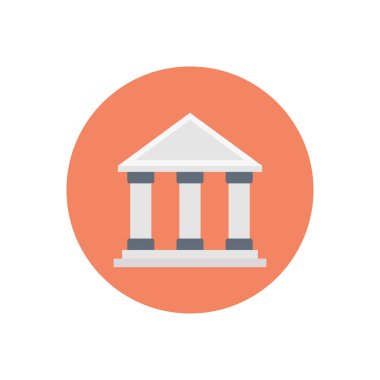 kolej vektör dairesi düz simgesi