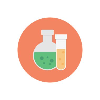 test tübü vektör dairesi düz simgesi