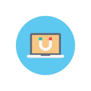 çevrimiçi vektör dairesi düz simgesi