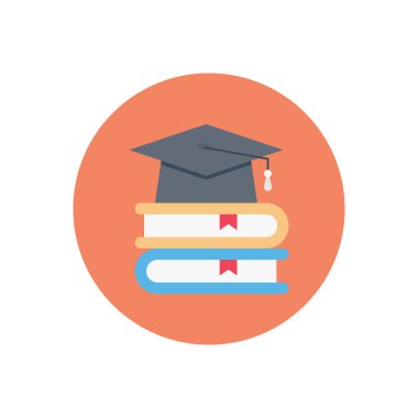 eğitim vektörü dairesi düz simgesi