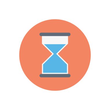 kum saati vektör dairesi düz simgesi