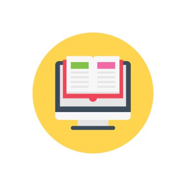 eğitim vektörü dairesi düz simgesi