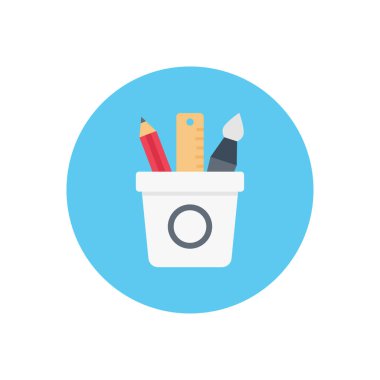 cetvel vektör dairesi düz simgesi