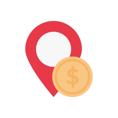 Dolar vektörü düz renk simgesi