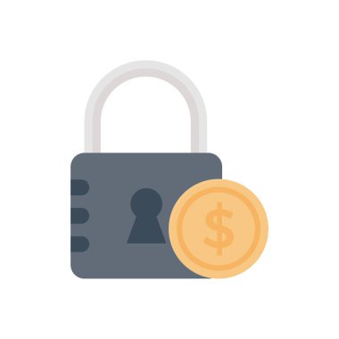 vektör düz renk simgesini kilitle