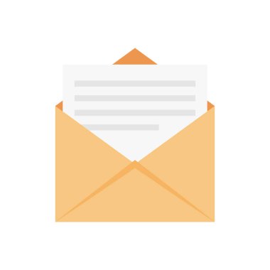 e-posta vektörü düz renk simgesi