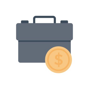 Portföy vektörü düz renk simgesi