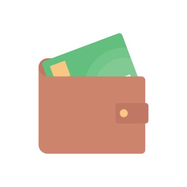 cüzdan vektörü düz renk simgesi