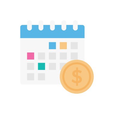 Süre bitiş vektörü düz renk simgesi