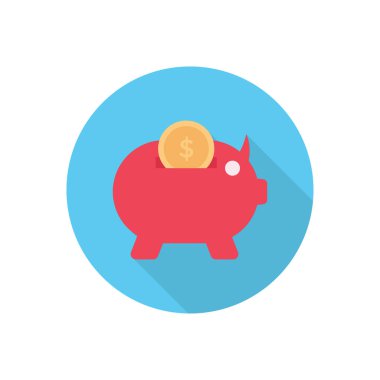 bank dairesi gölge düz simgesi