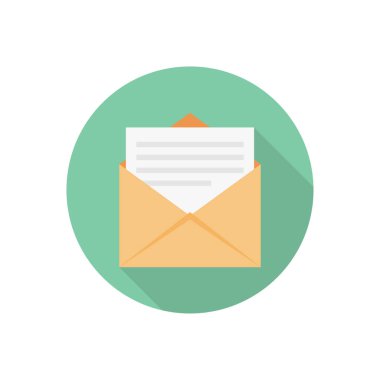 e-posta dairesi gölge düz simgesi