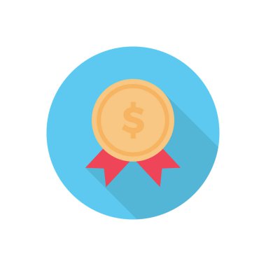 Dolar çemberi gölge düz simgesi