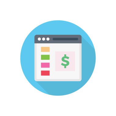 finans çemberi gölge düz simgesi