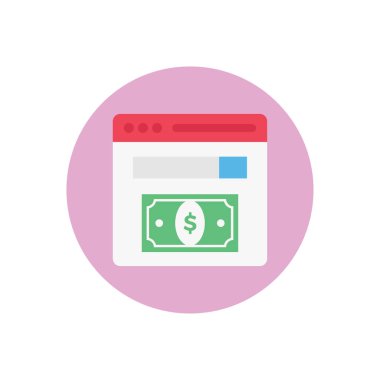 Web sayfası vektör dairesi düz simgesi