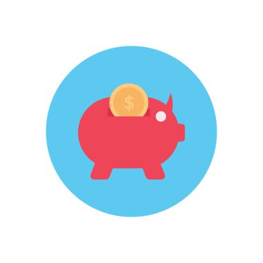 bank vektör dairesi düz simgesi