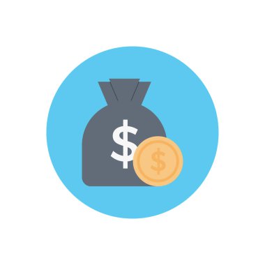 Dolar vektör dairesi düz simgesi