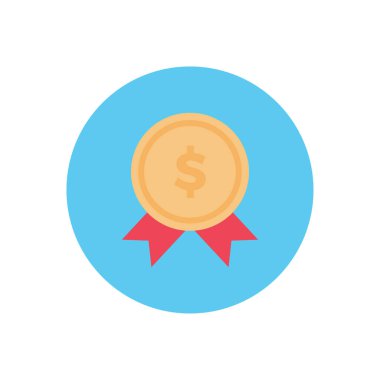 Dolar vektör dairesi düz simgesi