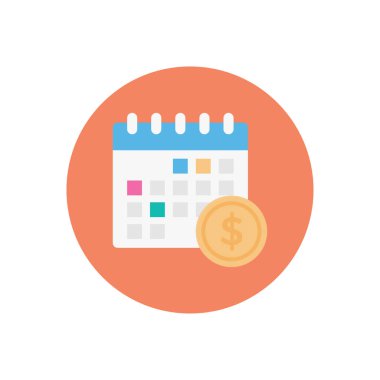 Süre sınırı vektör dairesi düz simgesi