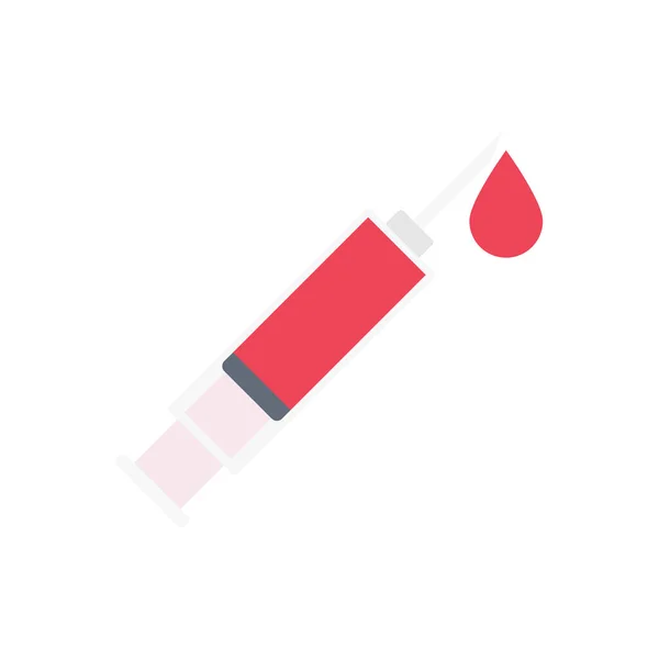 Syringe Vector Flat Colour Icon — Stock Vector