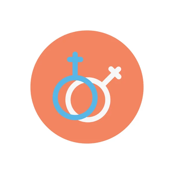 Gender Vektor Kreis Flaches Symbol — Stockvektor