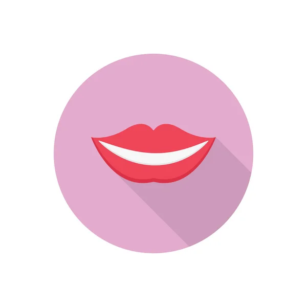 Kiss Circle Shadow Flat Icon — Stock Vector