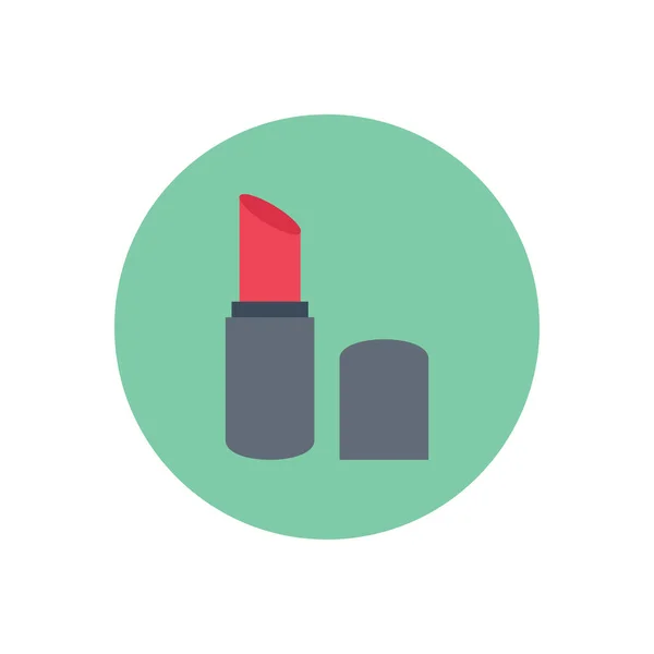 Makeup Vector Circle Flat Icon — Stock Vector