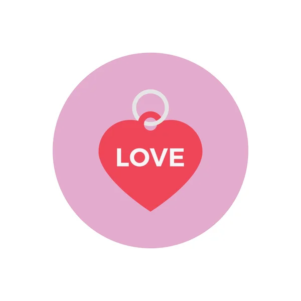 Romance Vector Circle Flat Icon — Stock Vector