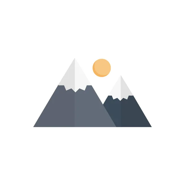 山地矢量平面彩色图标 — 图库矢量图片