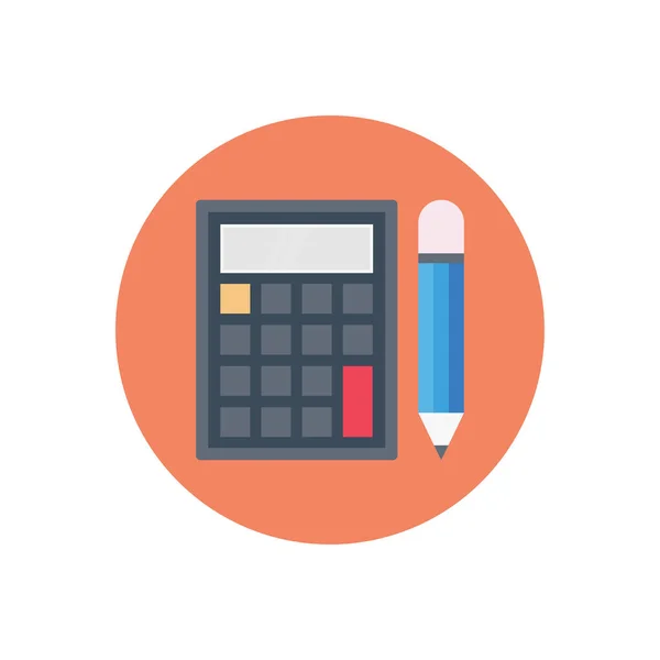 Accounting Vector Circle Flat Icon — Stock Vector