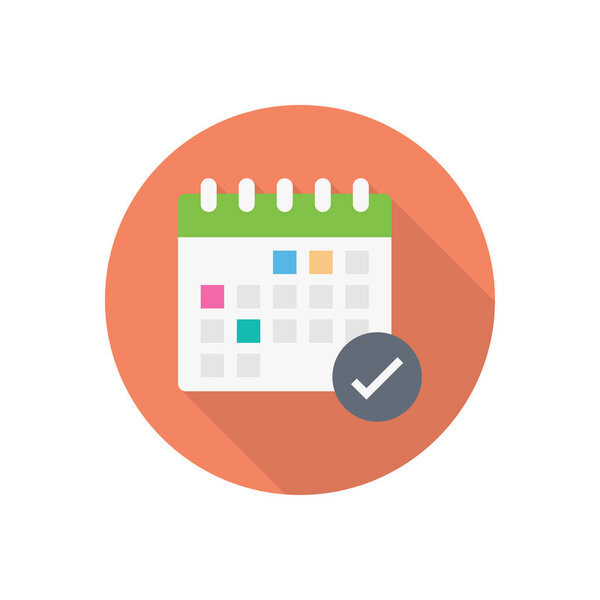 date circle shadow flat icon