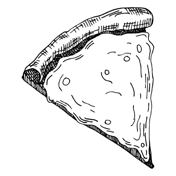 Ручная иллюстрация куска пиццы — стоковый вектор