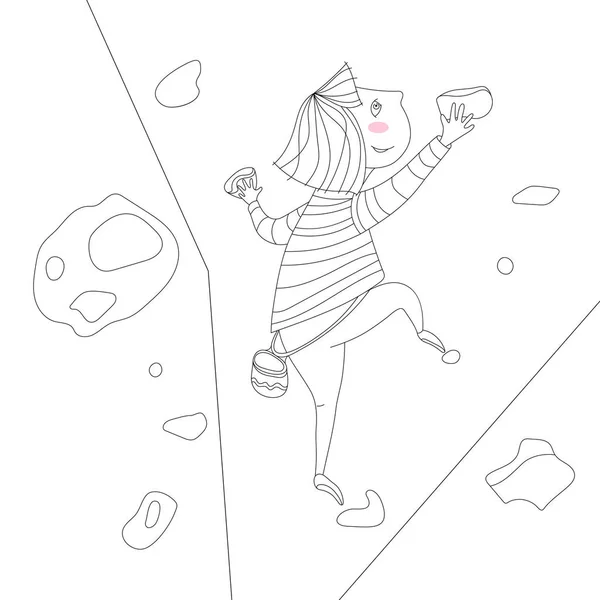 Illustratie van klimmen meisje — Stockvector