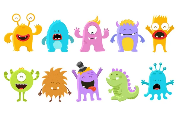 Cute Colorful Monster Collection — Stock Vector