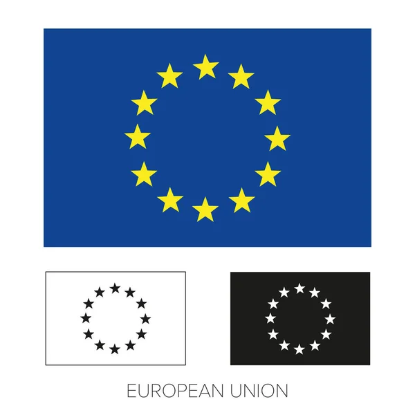 Bandeira da UE - Ícone da União Europeia — Vetor de Stock