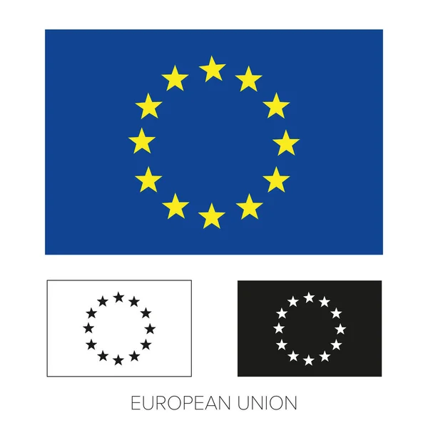 Bandeira da UE - Ícone da União Europeia Vetores De Bancos De Imagens