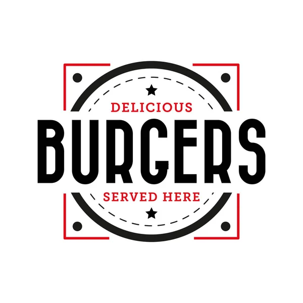 Läckra burger stämpel vintage — Stock vektor