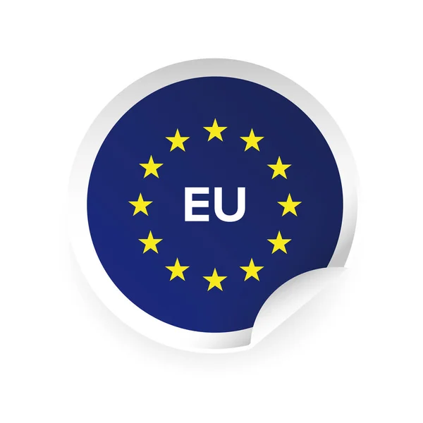 UE - naklejka z logo Unii Europejskiej — Wektor stockowy