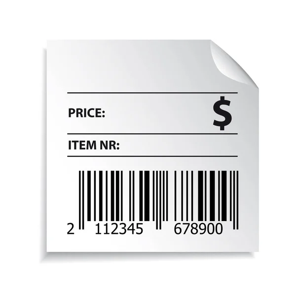 Barcode-Etikett Preisschild — Stockvektor