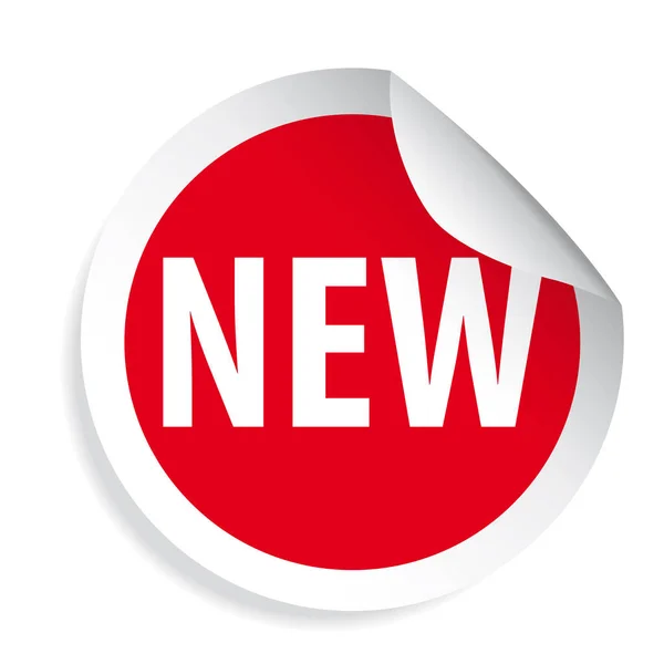 Nouvelle Étiquette Rouge Autocollant Rond Vecteur — Image vectorielle
