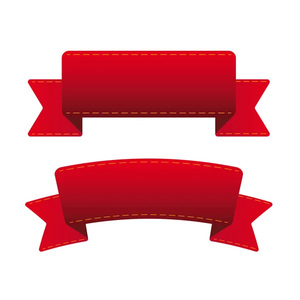 Vettore set nastro rosso — Vettoriale Stock