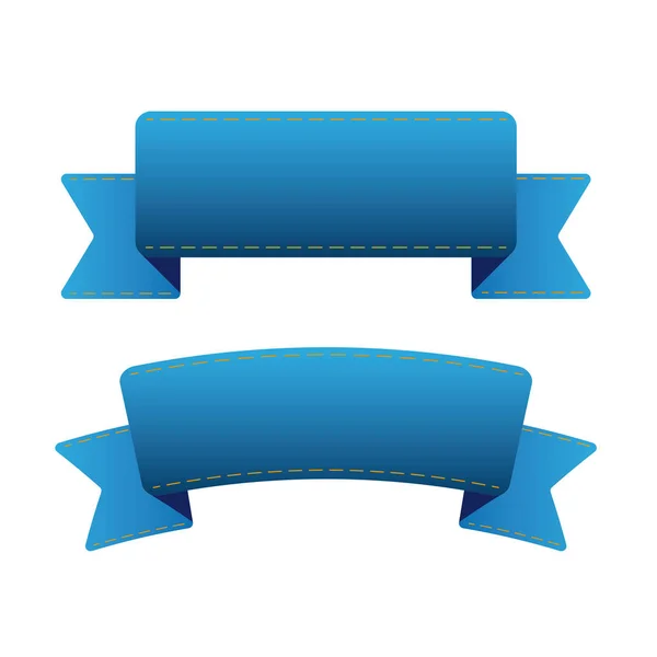 Vettore set nastro blu — Vettoriale Stock