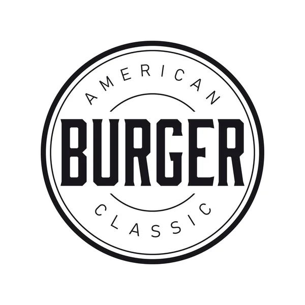 American Classic Burger Stamp Vintage Vector — Stock Vector