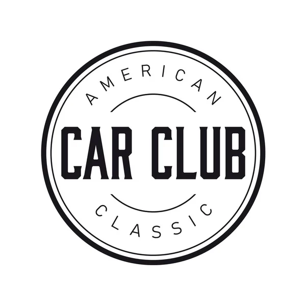American Classic Car Club Vintage Vector — Stock Vector