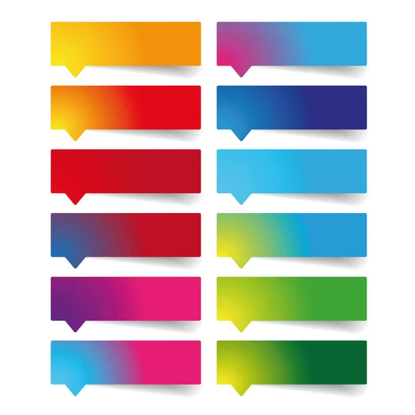 Ensemble Étiquettes Vides Colorées Vecteur — Image vectorielle