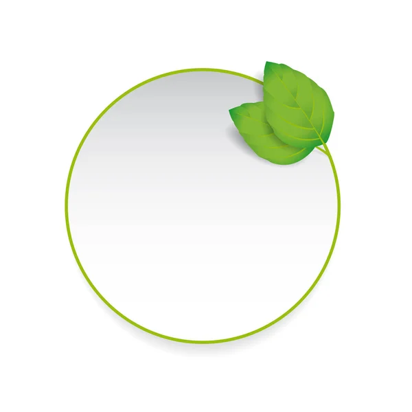 Порожня Зелена Мітка Вектором Листя — стоковий вектор