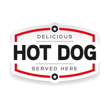 Sosisli sandviç vintage etiket işareti