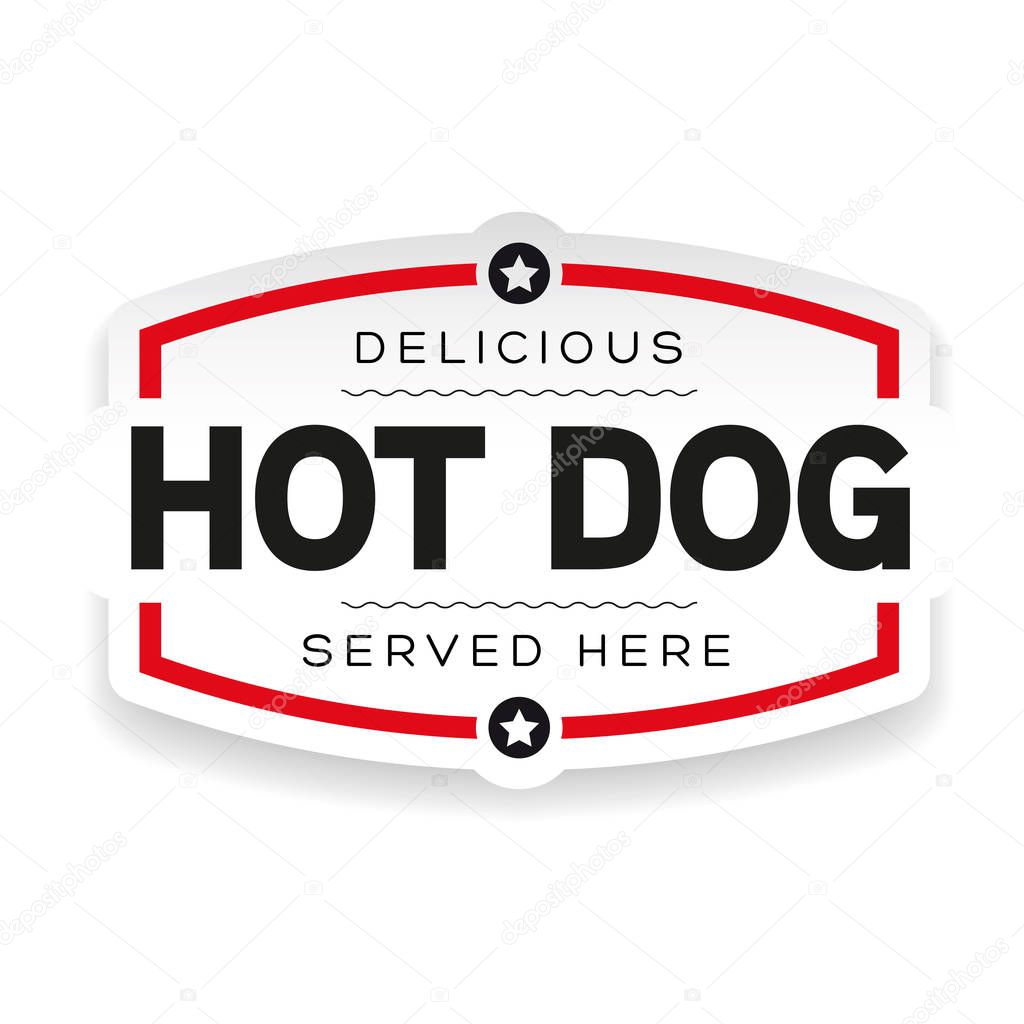 Hot Dog vintage label sign vector
